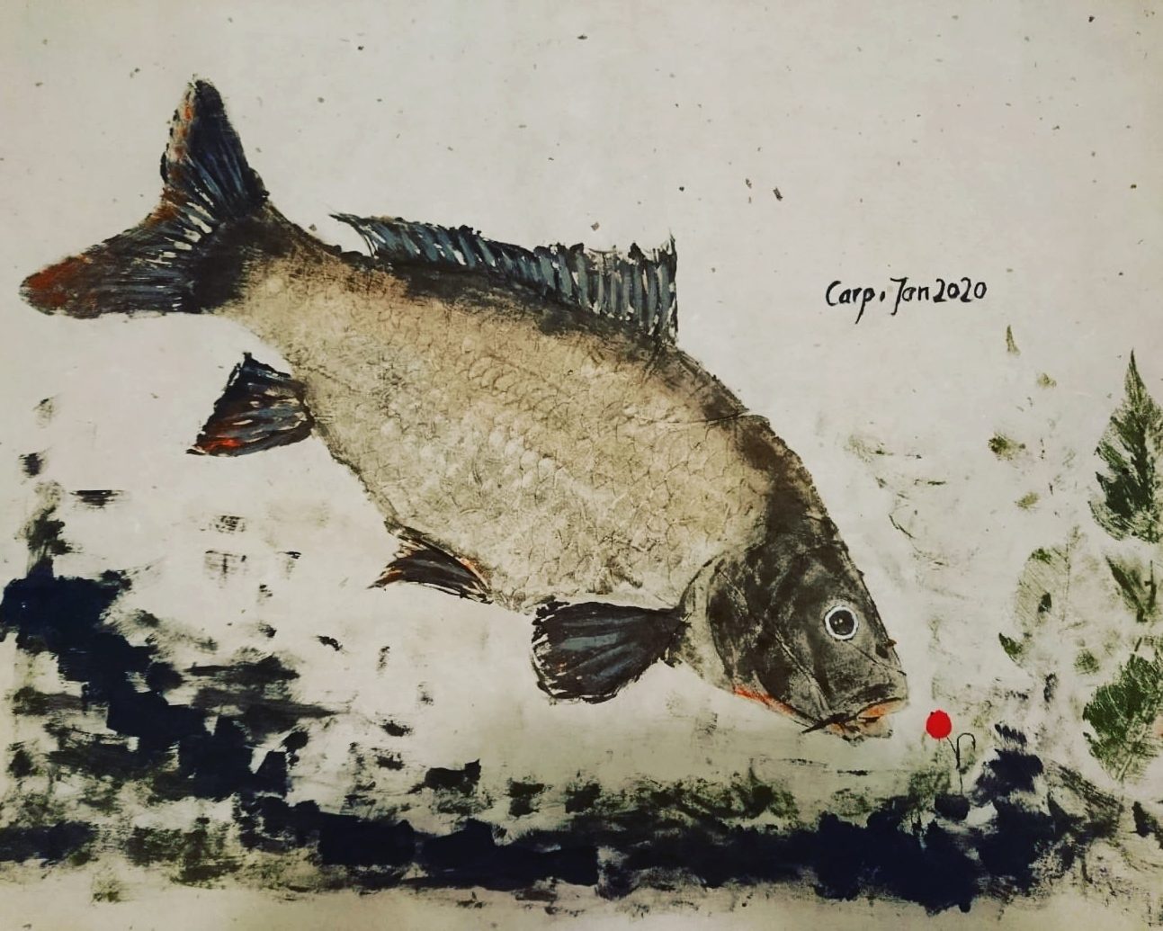 Carp, a Gyotaku